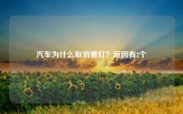 汽车为什么取消雾灯？原因有2个