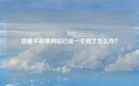 百度不收录网站已经一个月了怎么办？
