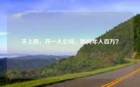 不上班，开一人公司，如何年入百万？