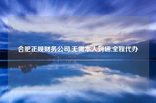 合肥正规财务公司,无需本人到场,全程代办